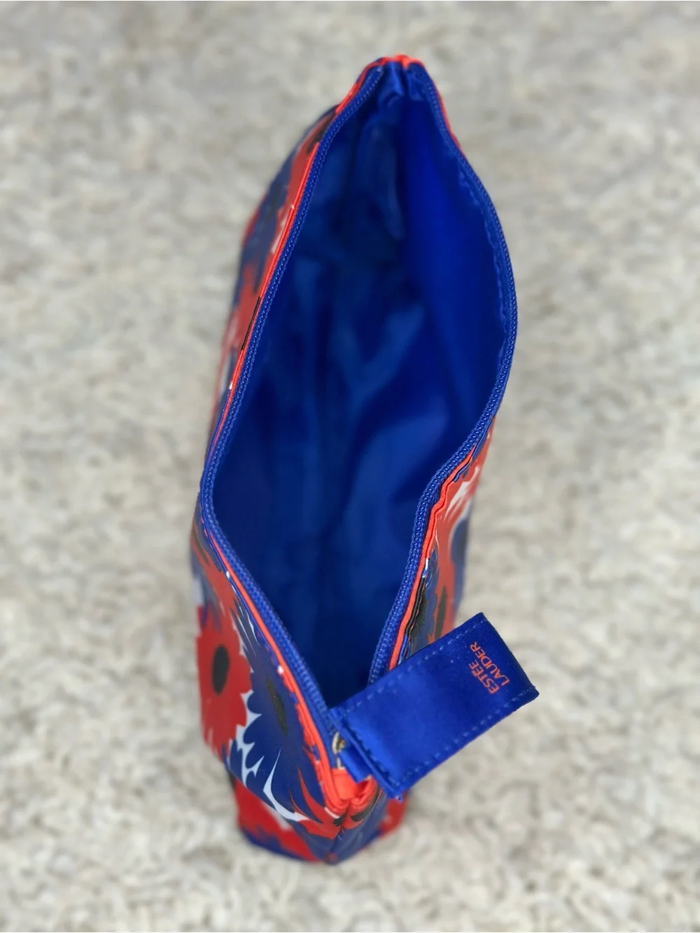 Estee Lauder - Red, White, & Blue Floral Cosmetic Pouch